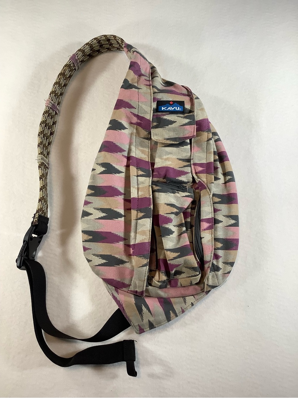 Kavu Pink and Tan Patterned Sling Bag